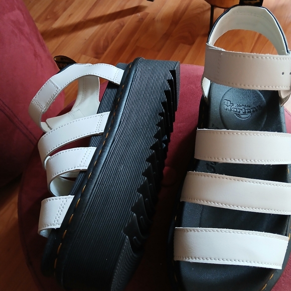 Dr Martens LEATHER PLATFORM SANDA 8 Usa White  new - Picture 5 of 6